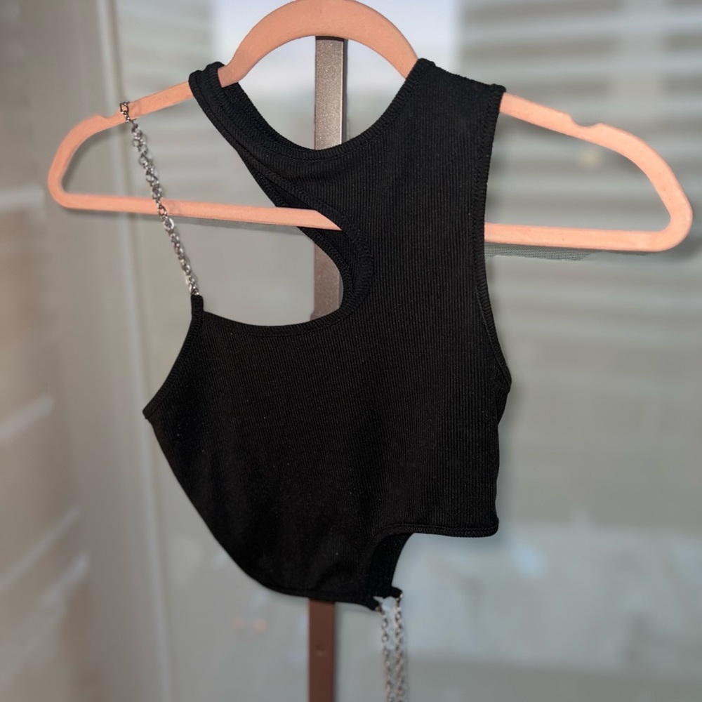 Black Cut-Out Women's Top